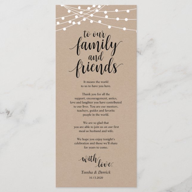 Zeichenfolgenleuchten, Schwarze Platzierung Danke  Programm (Vorderseite)