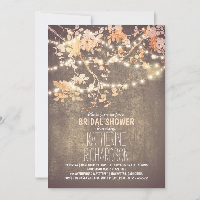 Zeichenketten niedliches und extravagantes Brautpa Einladung (Vorderseite)