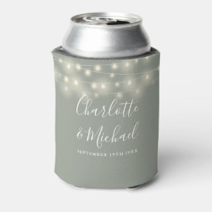 Zeichenketten Signature Script Sage Green Wedding Dosenkühler