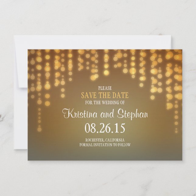 Zeichenkettenleuchten SPEICHERN Save The Date (Vorderseite)