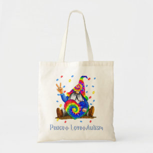 ZeichenkettenschließungPeace Liebe Autism Gnome Au Tragetasche