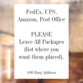 Zeichenklammern des Fensters "Paketrichtungen verl Fensteraufkleber