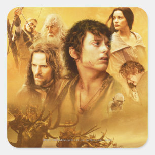 Zeichenkollage Quadratischer Aufkleber