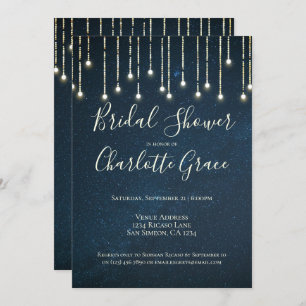 Zeichenleuchten auf dem Starry Sky Brautparty Einladung