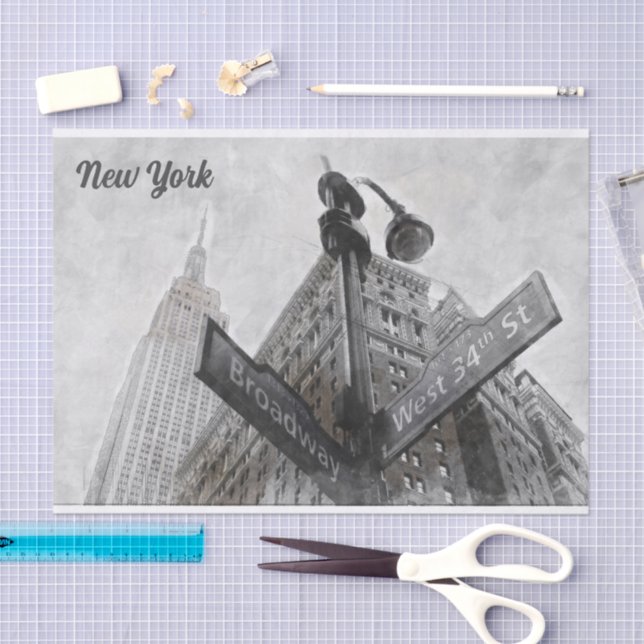 Zeichenpapier für die Breitengrabecke - NYC Seidenpapier (Handwerk)