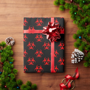 Zeichenpapier mit roter Biogefährdung Geschenkpapier