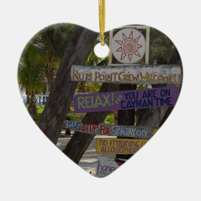 Zeichenpost Rum Point Grand Cayman Keramikornament (Vorne)
