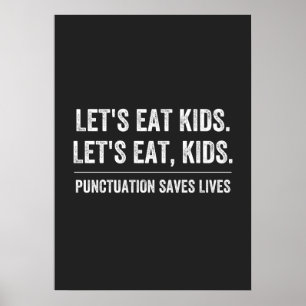 Zeichensetzung Rette Leben Poster