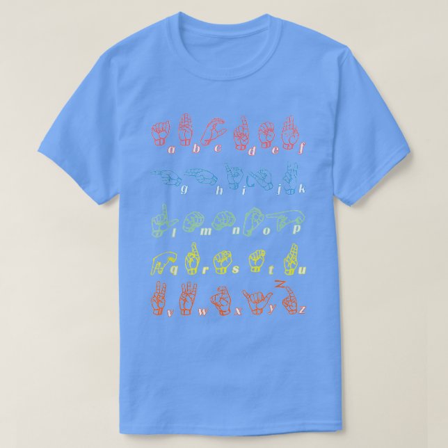 Zeichensprache als Lehrer Hand Alphabet Lernen 1 T-Shirt (Design vorne)