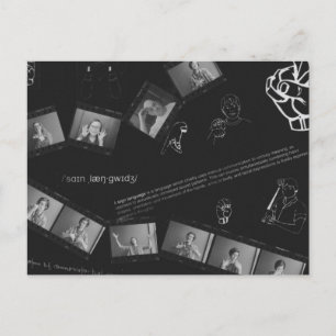 Zeichensprache-Fotogramm Postkarte