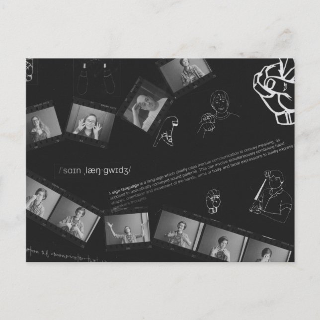 Zeichensprache-Fotogramm Postkarte (Vorderseite)