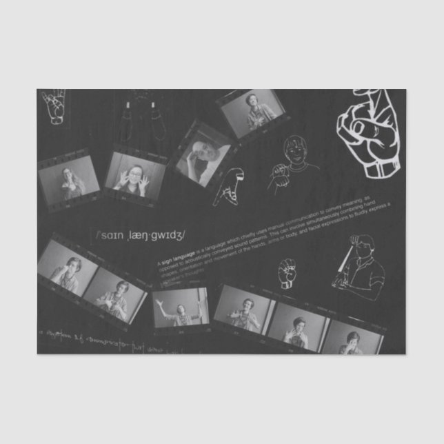 Zeichensprache-Fotogramm Seidenpapier (Vorderseite)