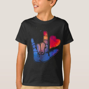 Zeichensprache I Liebe You Space Stars T-Shirt Gi