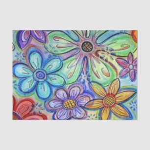 Zeichenstift-Blumen Seidenpapier