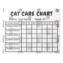 Zeichentabelle Editor für Cat Care-Muster einfügen Notizblock