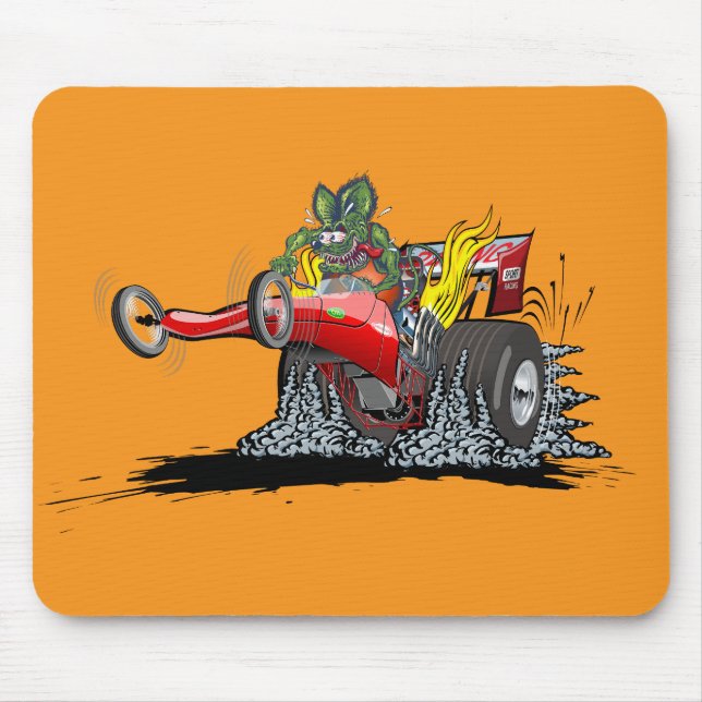 Zeichentrick-Dragster Mousepad (Vorne)