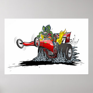 Zeichentrick-Dragster Poster