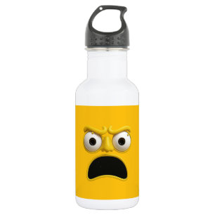 Zeichentrick emotionsgesicht, überraschter Gesicht Edelstahlflasche