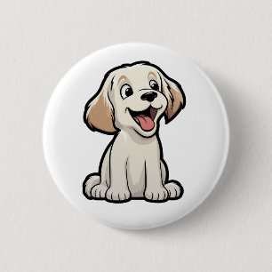 Zeichentrick-Hund-Illustration Button