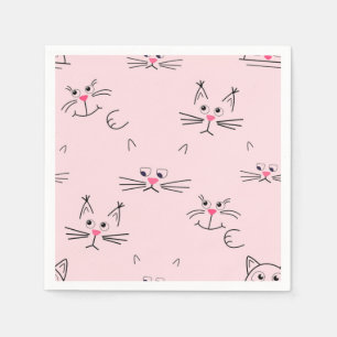 Zeichentrick-Katze-Illustration Serviette