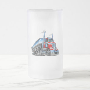 Zeichentrick-LKW Mattglas Bierglas