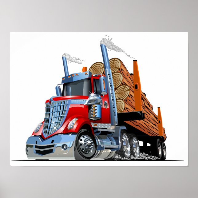Zeichentrick-LKW Poster (Vorne)