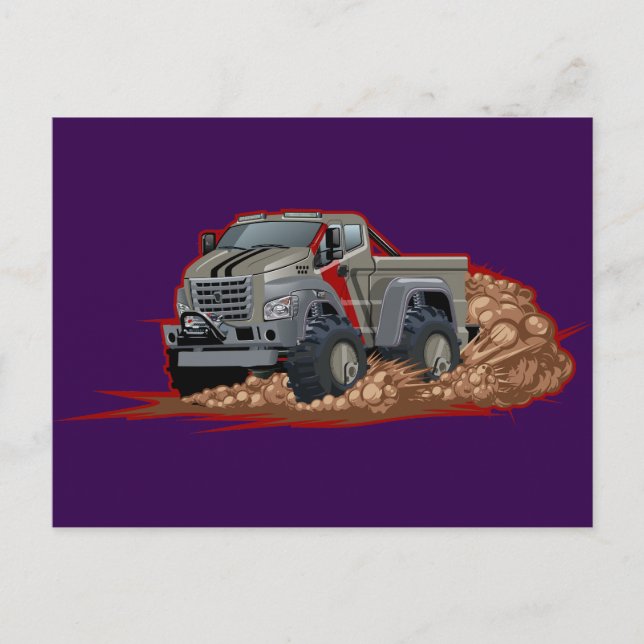 Zeichentrick-LKW Postkarte (Vorderseite)