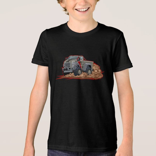 Zeichentrick-LKW Tri-Blend Shirt (Vorderseite)