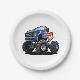 Zeichentrick-Monstertruck Pappteller