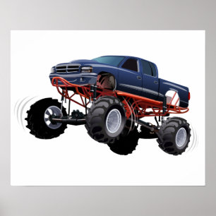 Zeichentrick-Monstertruck Poster