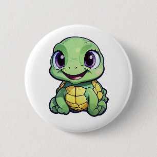 Zeichentrick-Schildkröten-Illustration Button