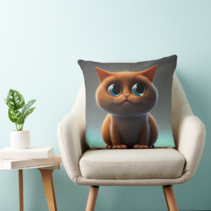 Zeichentrickdarstellung einer niedlichen Katze Kissen