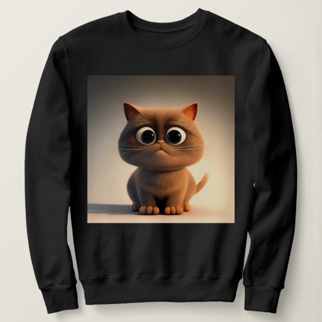 Zeichentrickdarstellung einer niedlichen Katze Sweatshirt (Design vorne)