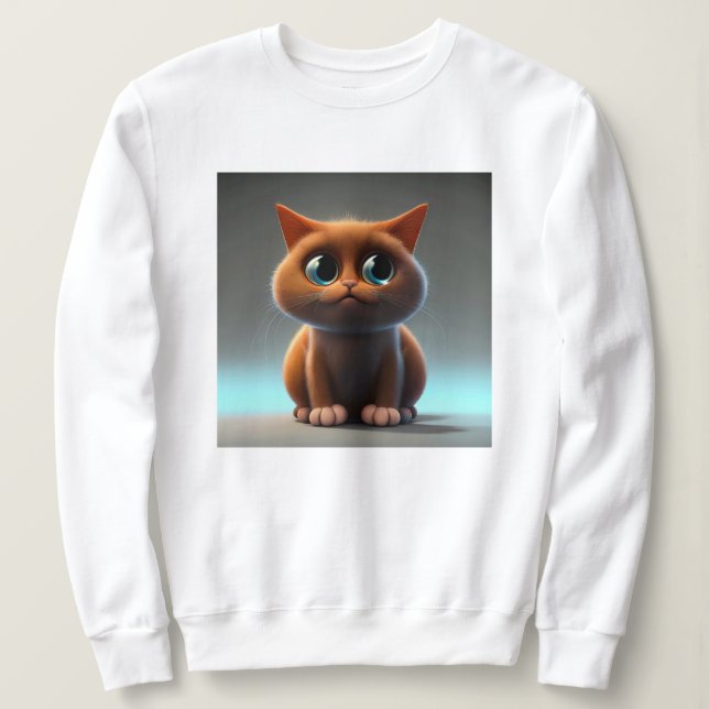 Zeichentrickdarstellung einer niedlichen Katze Sweatshirt (Design vorne)
