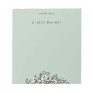 Zeichentrickdarstellung Etched Floral Notepad - Gr Notizblock