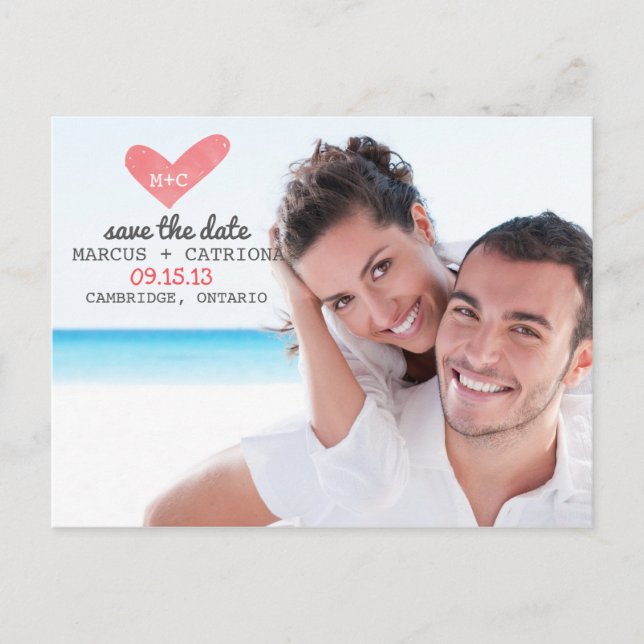 Zeichentrickdrucke Save the Date Postkarte (Vorderseite)