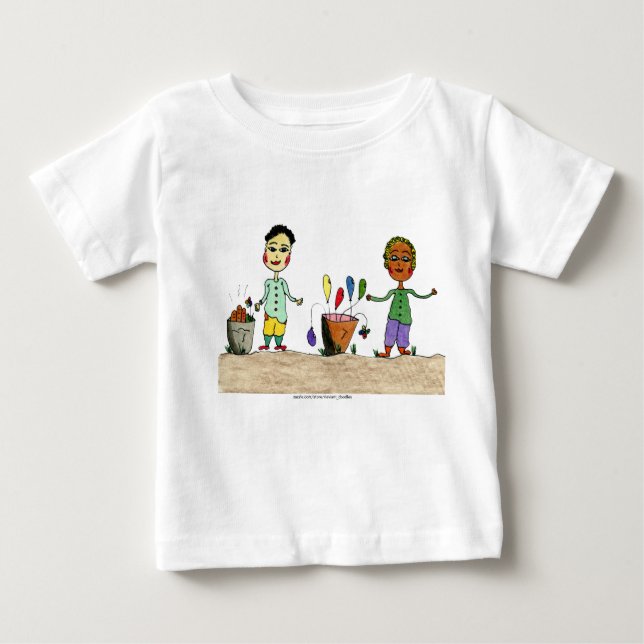 Zeichentrickfiguren mit Ballons. Baby T-shirt (Vorderseite)