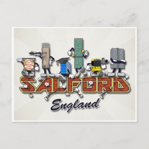 Zeichentrickfiguren von Salford Postkarte