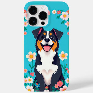 Zeichentrickhund umgeben von Blumen Case-Mate iPhone 14 Pro Max Hülle