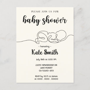 Zeichn Baby Minimalistisch Baby Dusche Postkarte
