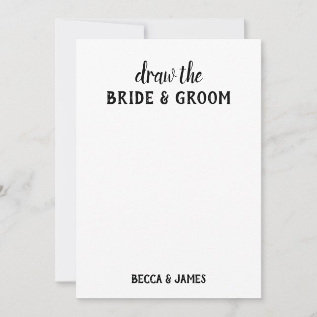 Zeichn das Happy Couple Kid's Wedding Coloring Kit Einladung (Vorderseite)