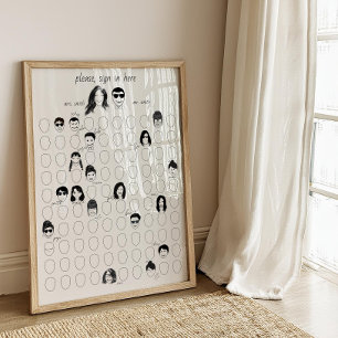 Zeichn dein Face Alternative Wedding 100 Guest Boo Poster
