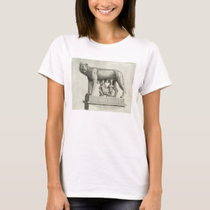 Zeichn der etruskischen Bronze des Wolfshügels T-Shirt