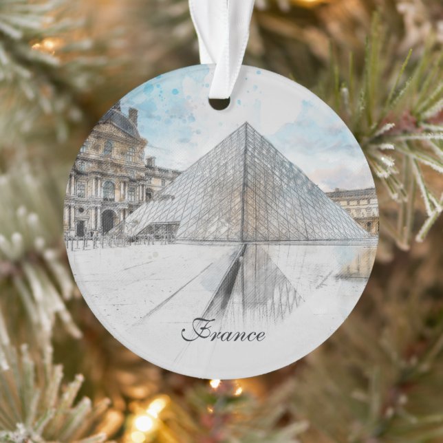 Zeichn der Wasserfarbe des Louvre Paris, Frankreic Ornament (Baum)