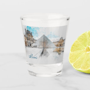 Zeichn der Wasserfarbe des Louvre Paris, Frankreic Schnapsglas