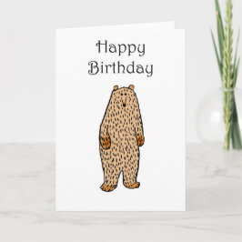 Zeichn des braunen Bären, glücklicher Geburtstag. Karte