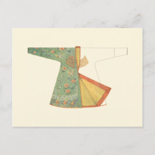 Zeichn des halb fertig gestellten Kimono Postkarte