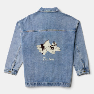 zeichn des menschlichen Auges und der Hand Jeansjacke