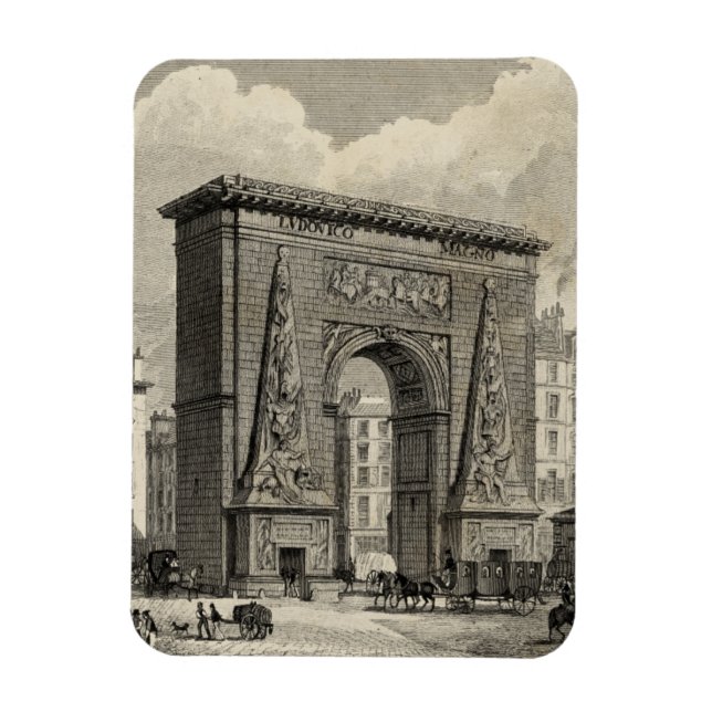 Zeichn des Monuments Porte Saint-Denis Magnet (Vertikal)