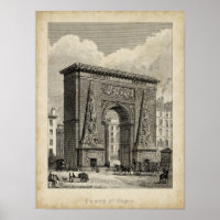 Zeichn des Monuments Porte Saint-Denis